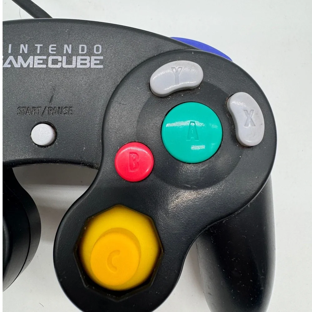 Nintendo GameCube Controller Jet Black Wired OEM DOL-003 Authentic Video Game